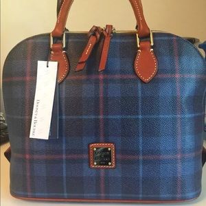 DOONEY & BOURKE NAVY TIVERTON ZIP ZIP SATCHEL NWT